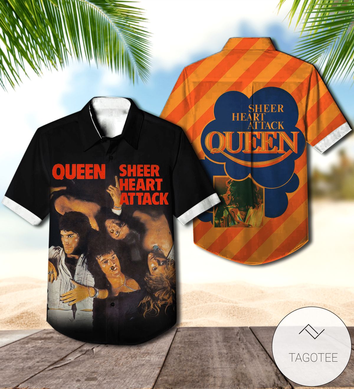 Queen News Of The World Album Cover Hawaiian Shirt