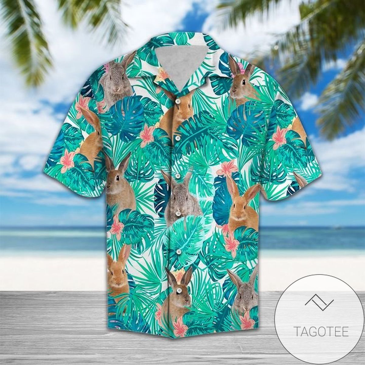 Rabbit Jungle 3d Hawaiian Shirt For Men With Vibrant Colors And Textures