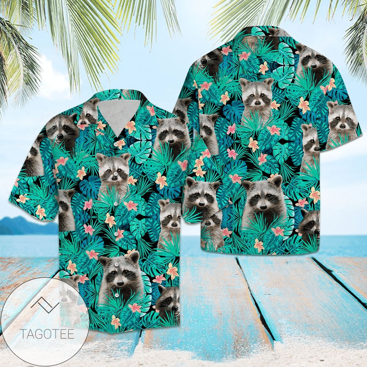 Raccoon Vintage Support Your Local Street Cats For men And Women Graphic Print Short Sleeve Hawaiian Casual Shirt