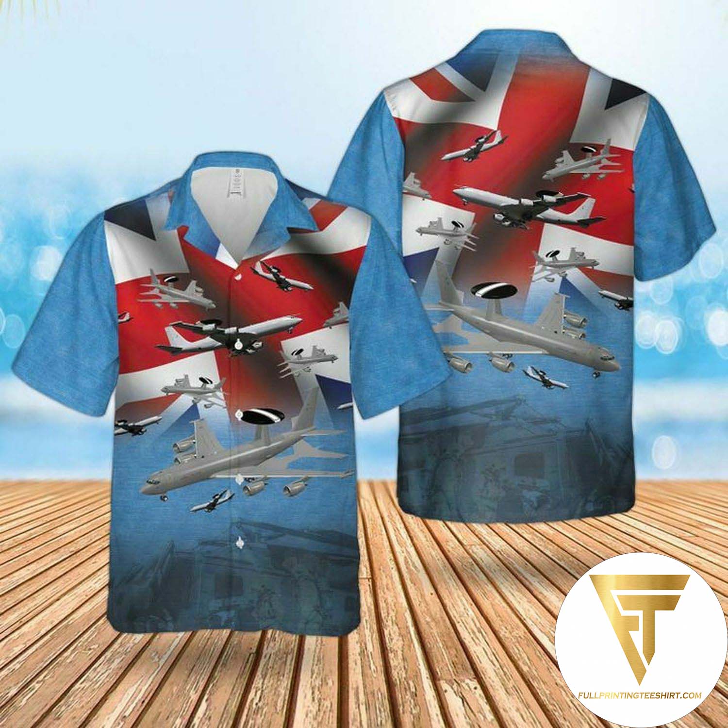 RAF Badge Hawaiian Shirt And Beach Shorts