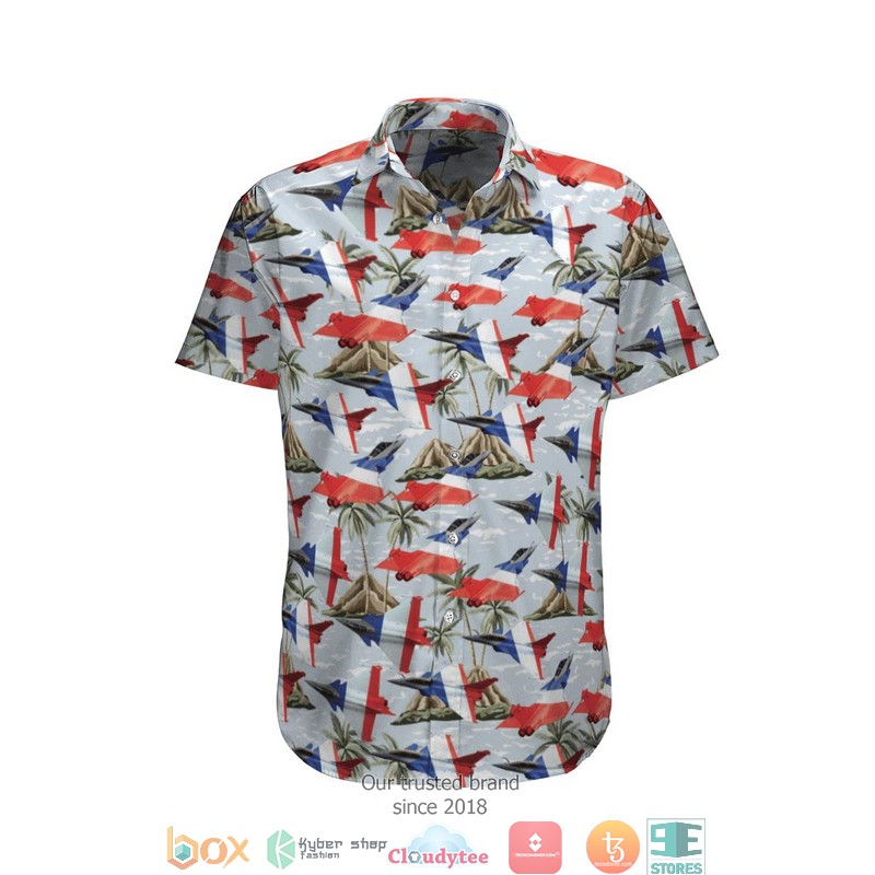 Rafale Solo Display French Blue Short Sleeve Hawaiian Shirt