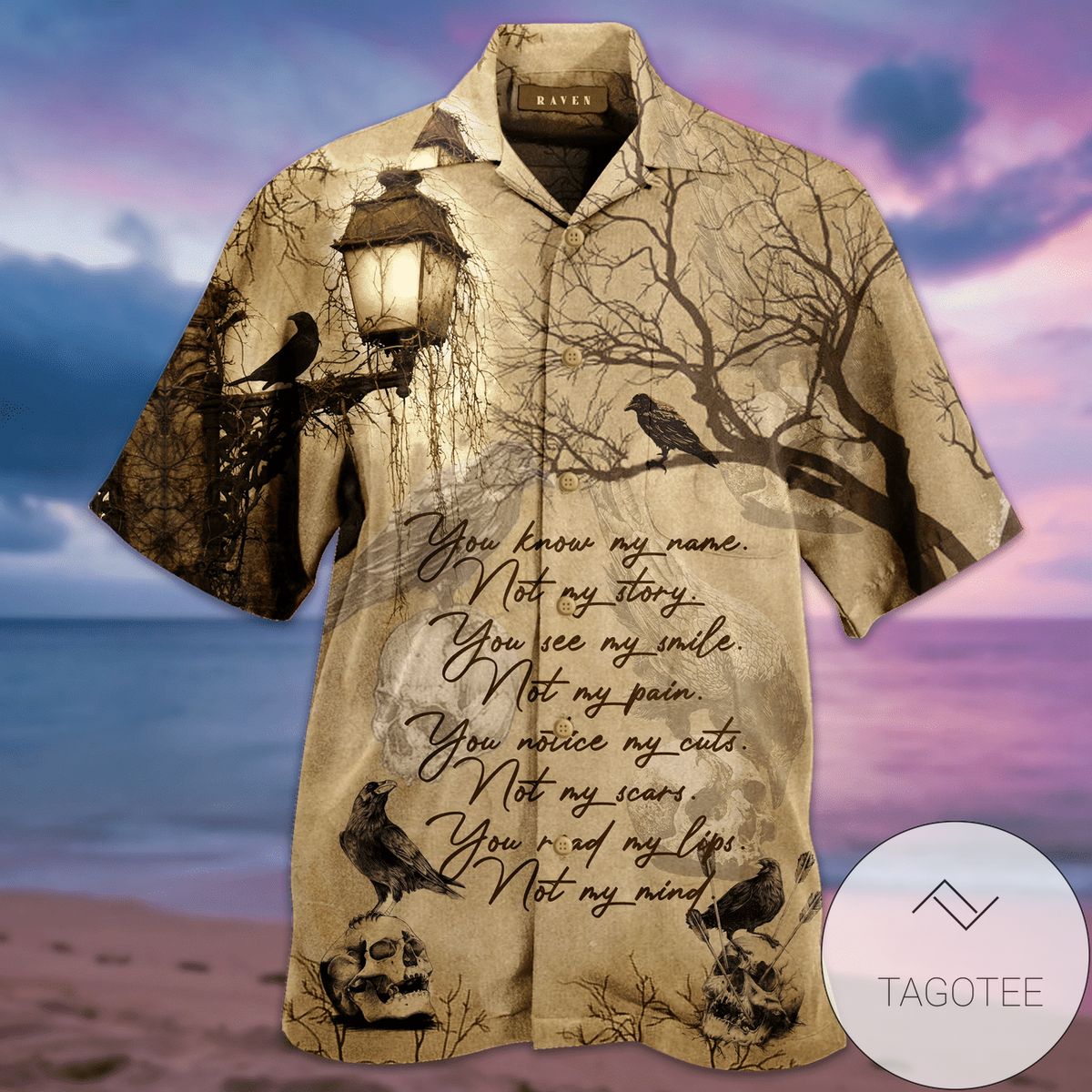 Raven Skull Halloween Hawaiian Shirt