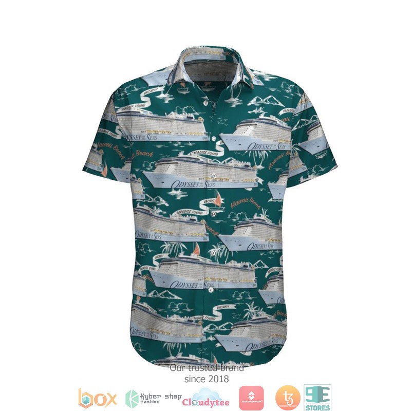 RCI Royal Caribbean Odyssey of the Seas Short Sleeve Hawaiian Shirt