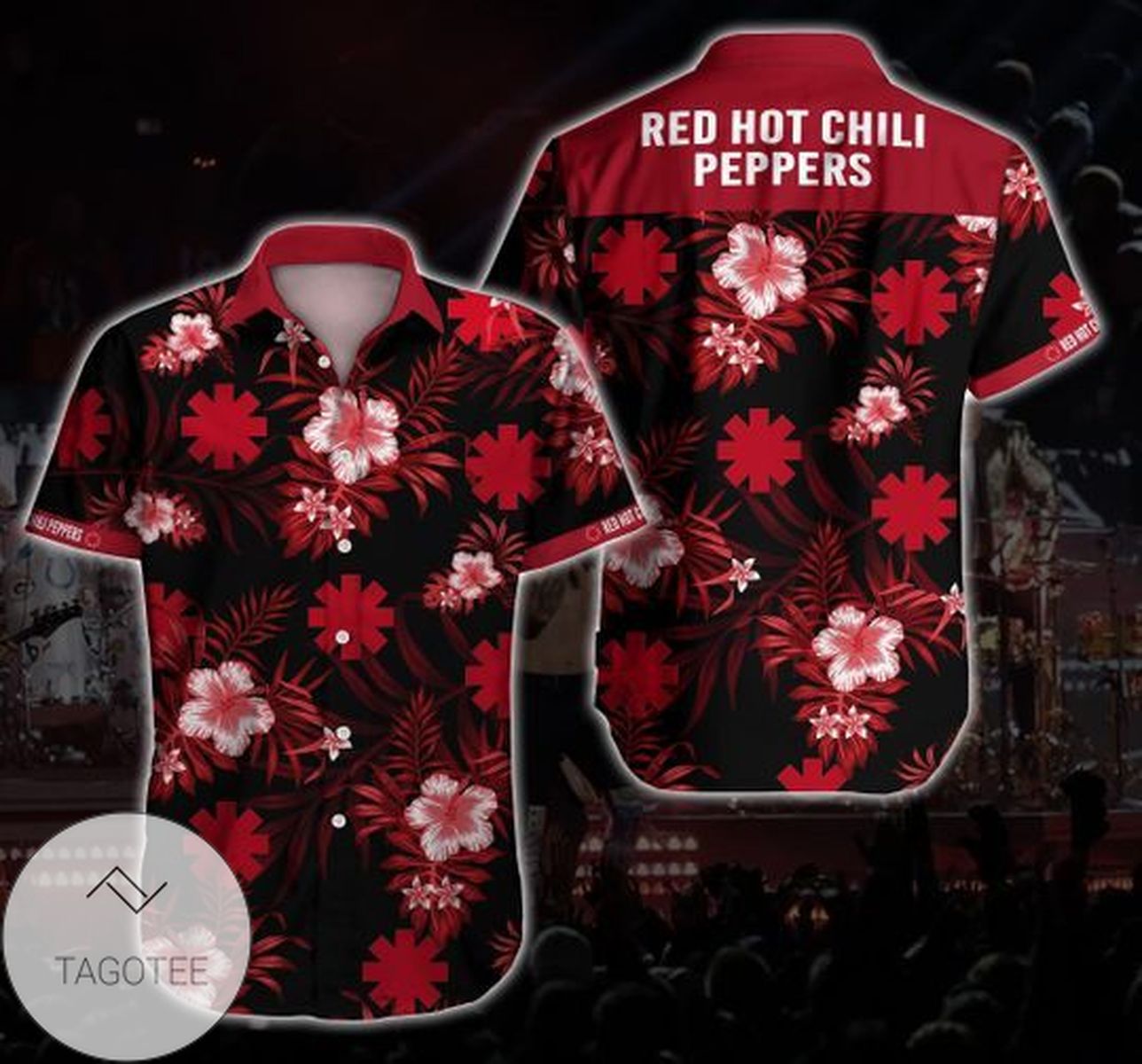 Red Hot Chili Peppers Hawaiian II Graphic Print Short Sleeve Hawaiian Casual Shirt