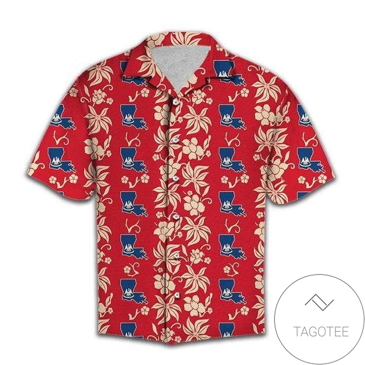 Red Pattern Rodeo Cowboy Hawaiian Shirt #h