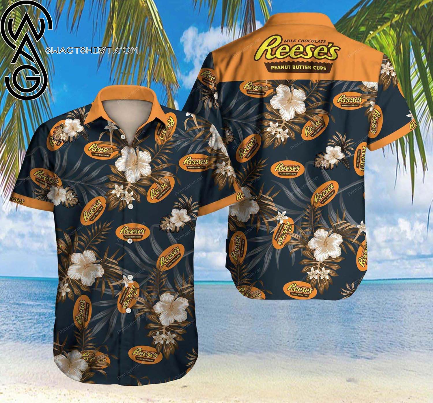 Remy Martin Tropical Coconut Trees Summer Vibes Hawaiian Shirt