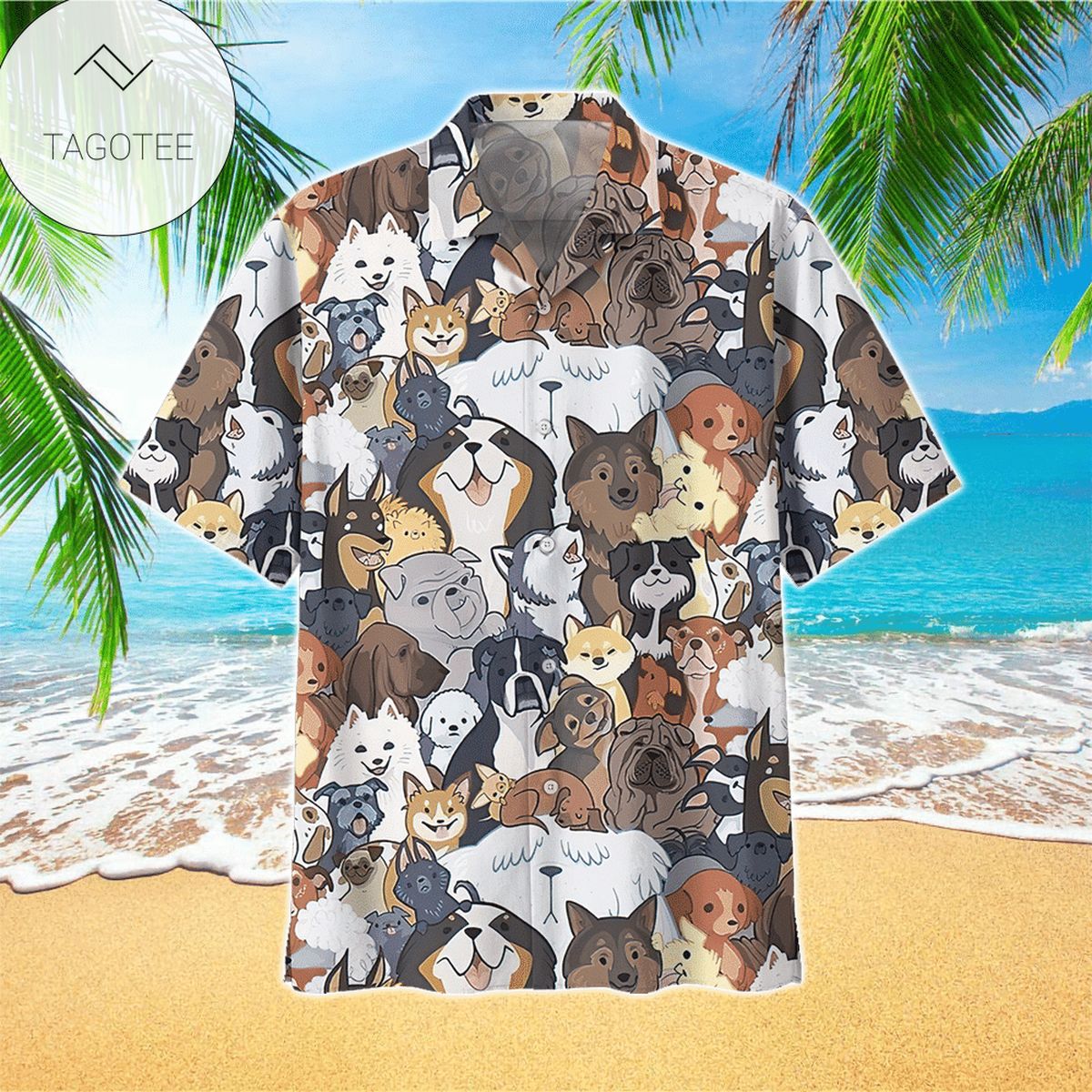 Retriever Dog Apparel Retriever Dog Hawaiian Button Up Shirt