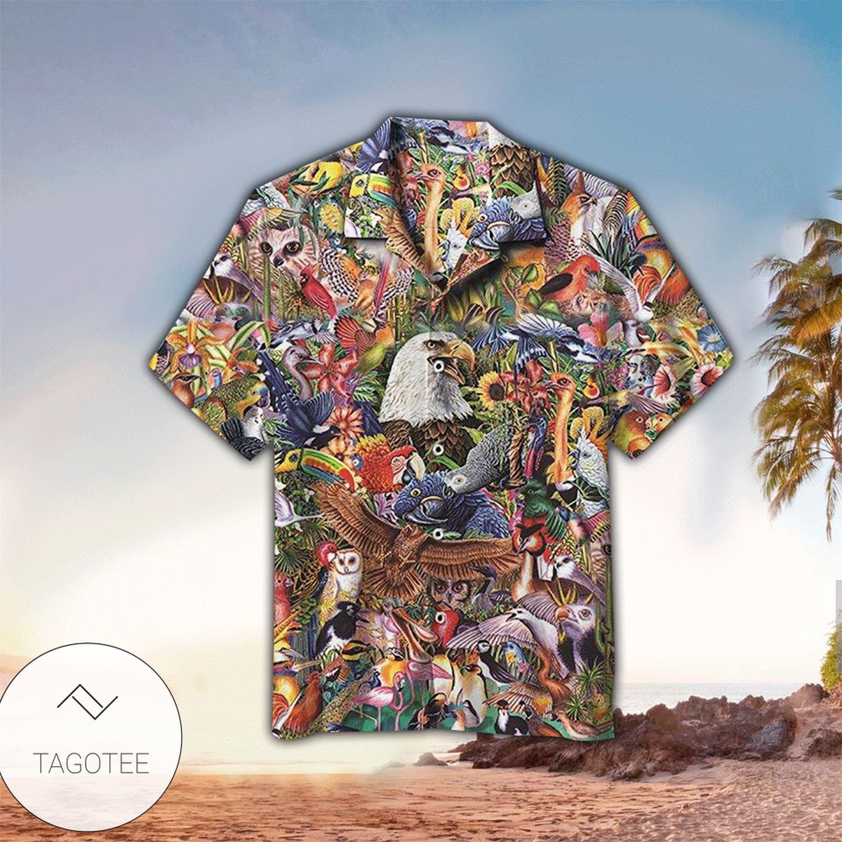 Retro Bird Of Paradise Hawaiian Shirt