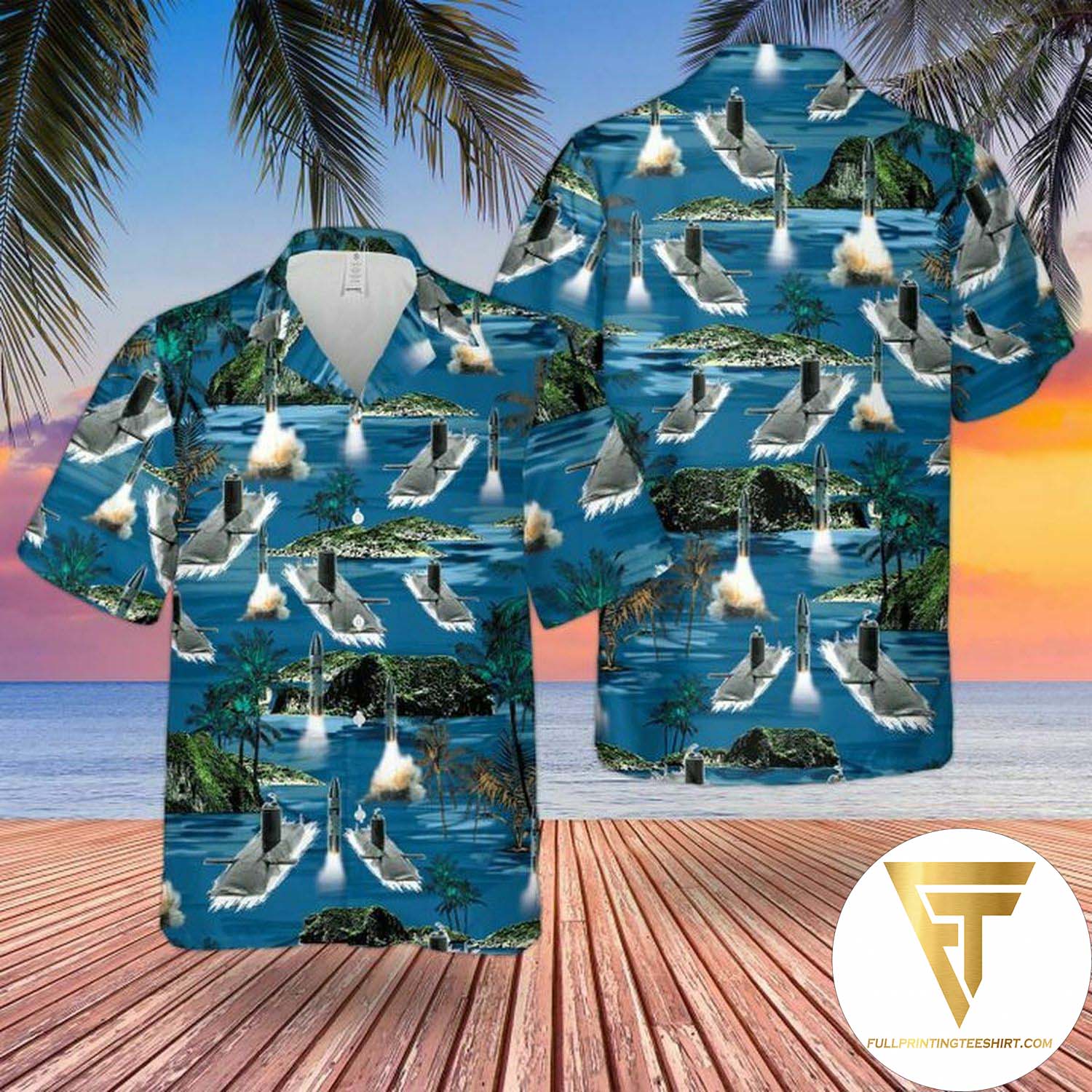 Rn Historical Triton Class Submarine Hawaiian Shirt And Beach Shorts