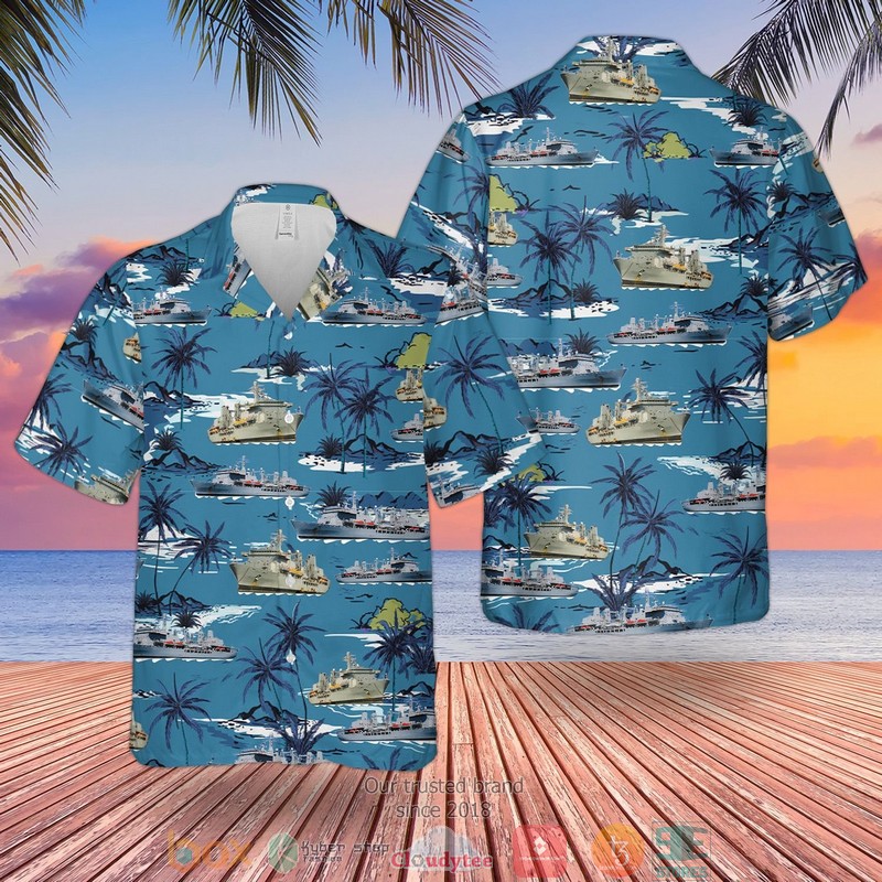 RN RFA Wave Ruler A390 Fast Fleet Tanker Hawaiian Shirt