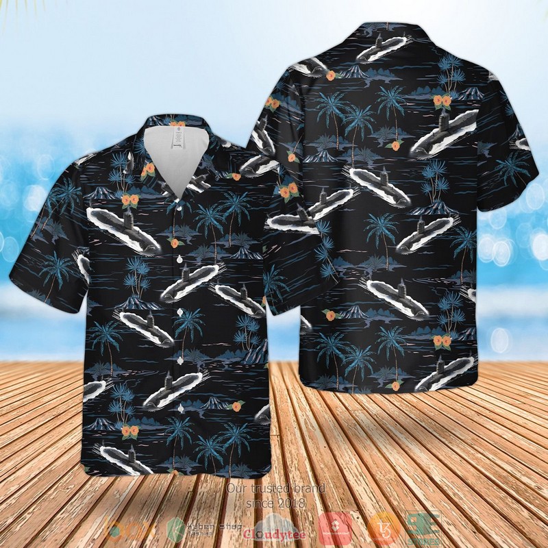 RN Trafalgar Class Attack Submarine Trenchant S91 Hawaiian Shirt, Short