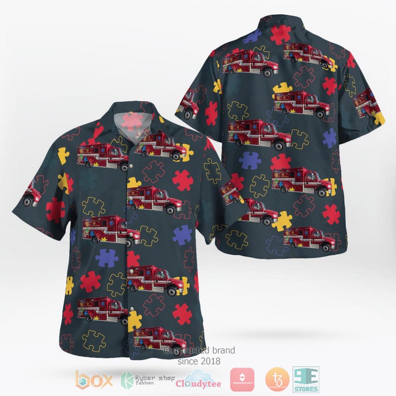 Rochester Hills Michigan Rochester Hills Fire Department World Autism Awareness Day Hawaiian shirt