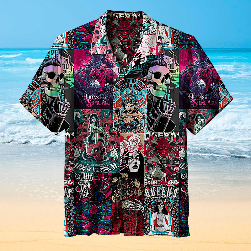 Robot Collage Transformers Hawaiian Shirt