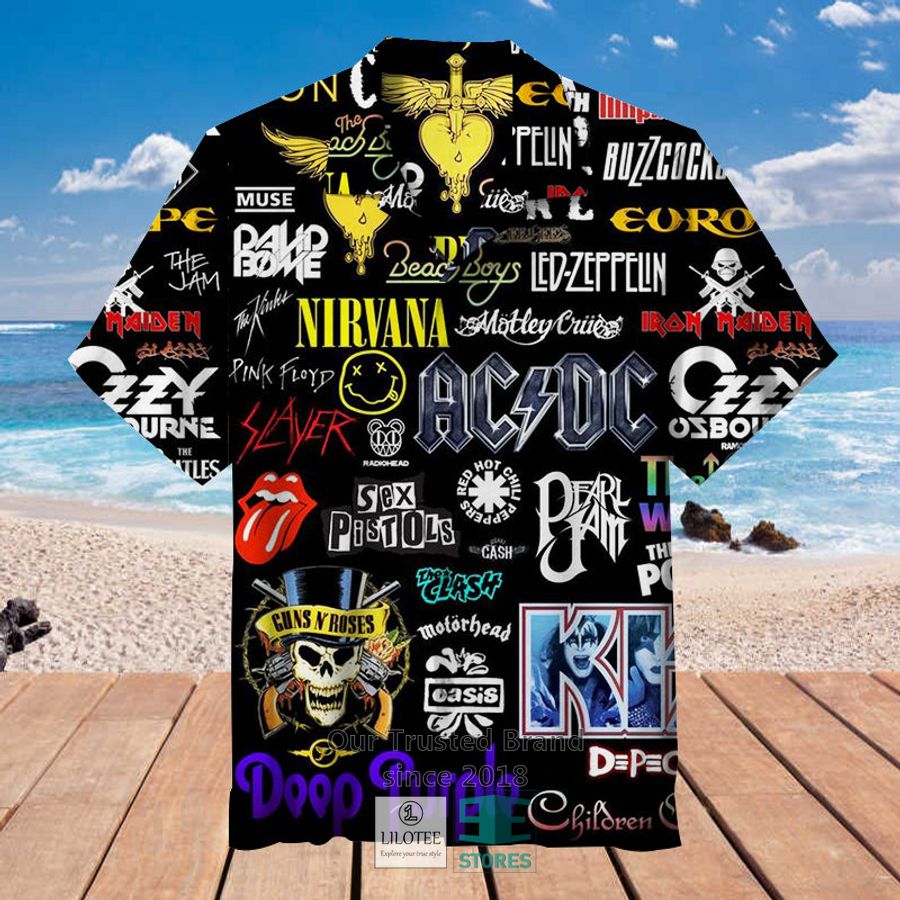 Rock Band Collage red Hawaiian Shirt