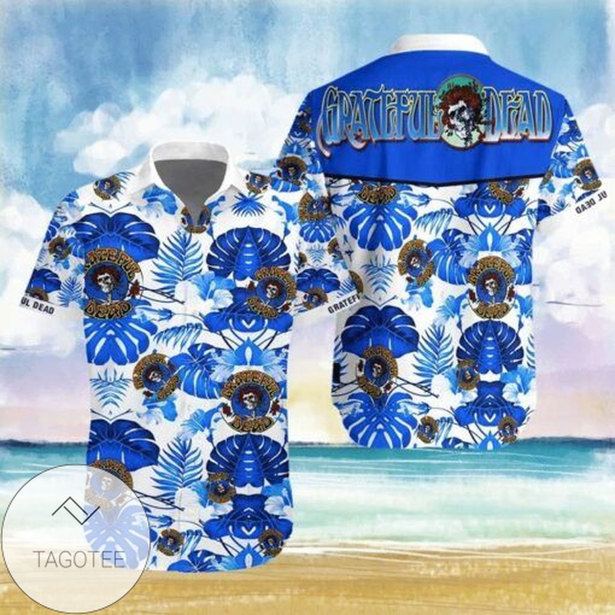 Rock Band Grateful Dead III Graphic Print Short Sleeve Hawaiian Casual Shirt