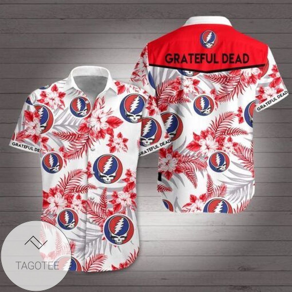 Rock Band Grateful Dead II Graphic Print Short Sleeve Hawaiian Casual Shirt