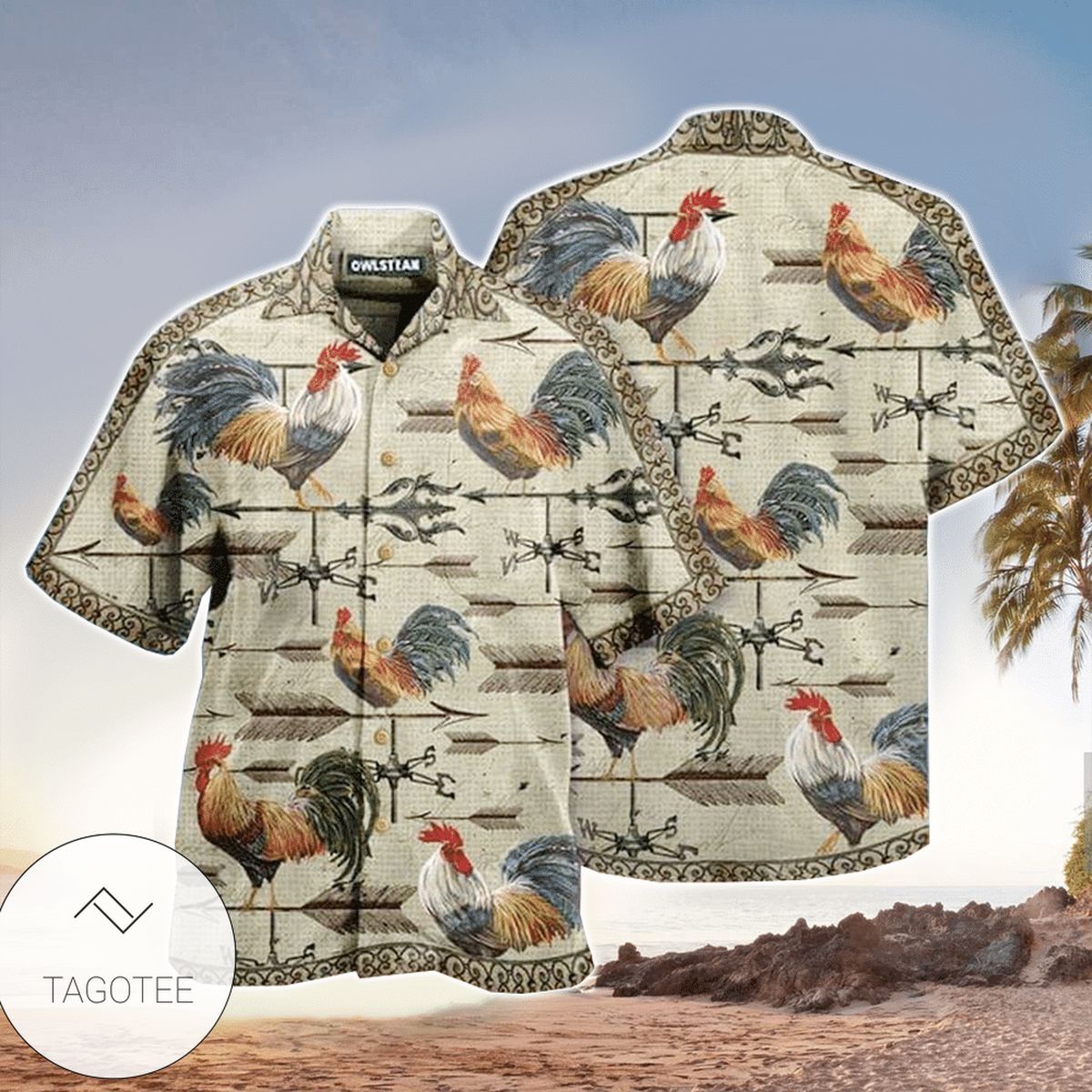 Rooster 3D Hawaiian Shirt