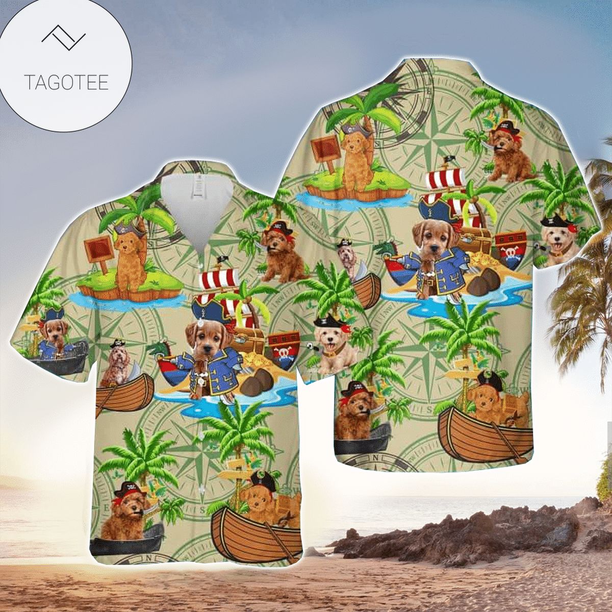 Rottweiler Cool surfboarding All Over Print Hawaiian Shirt