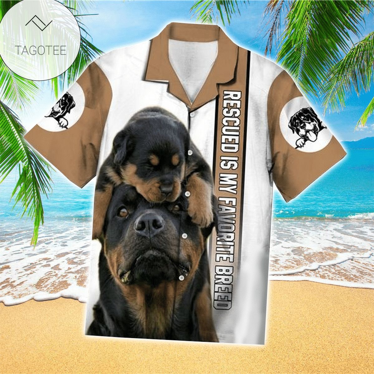 Rottweiler Only Bite Stupid People Hawaiian Shirt