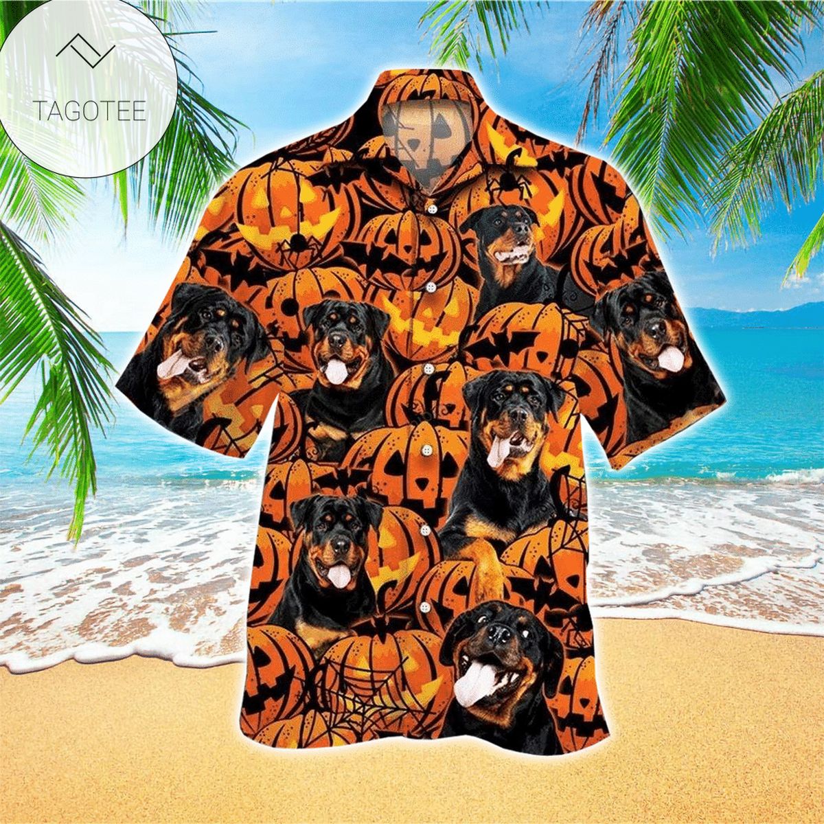 Rottweiler Tropical Hawaiian Shirt