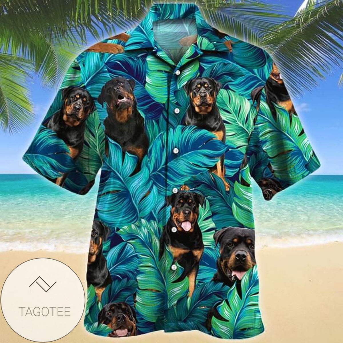 Rottweiler Vacation Hawaiian Shirt