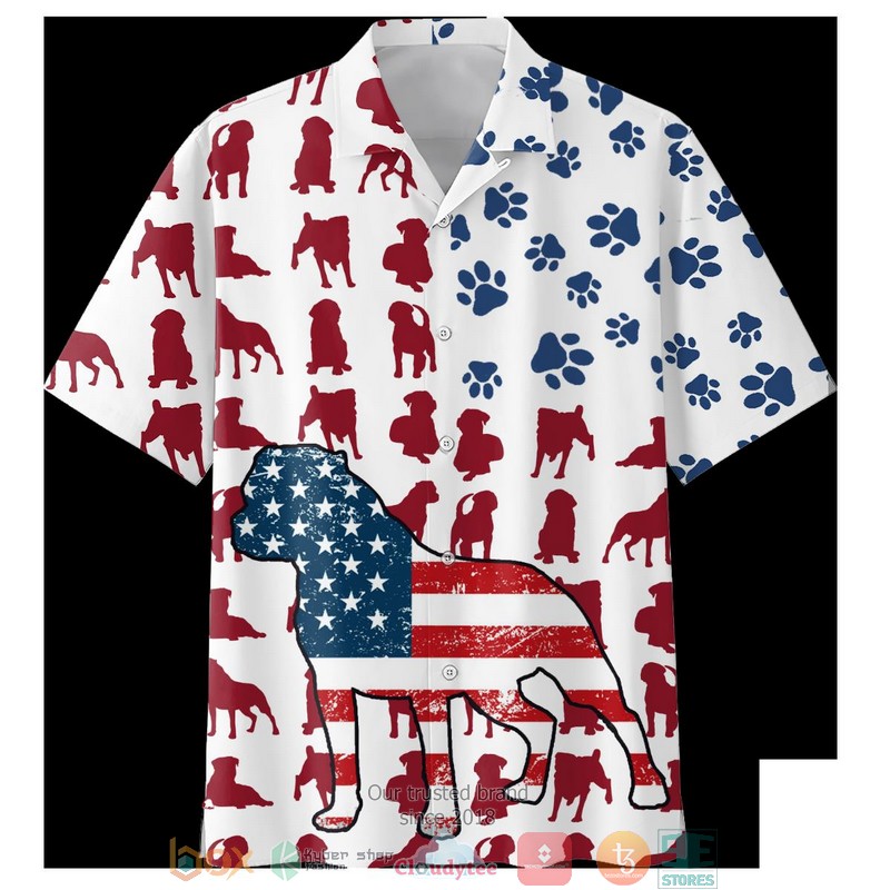 Rottweilers pattern American Flag Hawaiian Shirt