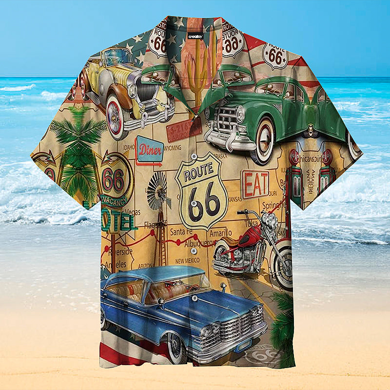 Route 66 Restaurants Diners and Motels Hawaiian Shirt