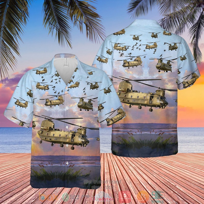 Royal Air Force Boeing Chinook Sky Hawaiian Shirt