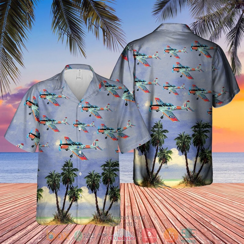 Royal Air Force DHC-1 Chipmunk palm tree light violet Hawaiian Shirt