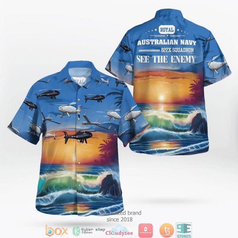 Royal Australian Navy 817 Squadron RAN SEAKING Mk.50 RAN ‘Shark10’ Australia Day Hawaiian Shirt