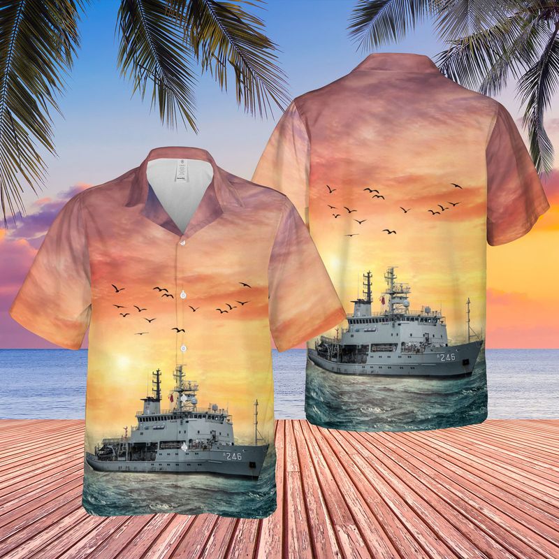 Royal Australian Navy HMAS Newcastle FFG 06 Hawaiian Shirt