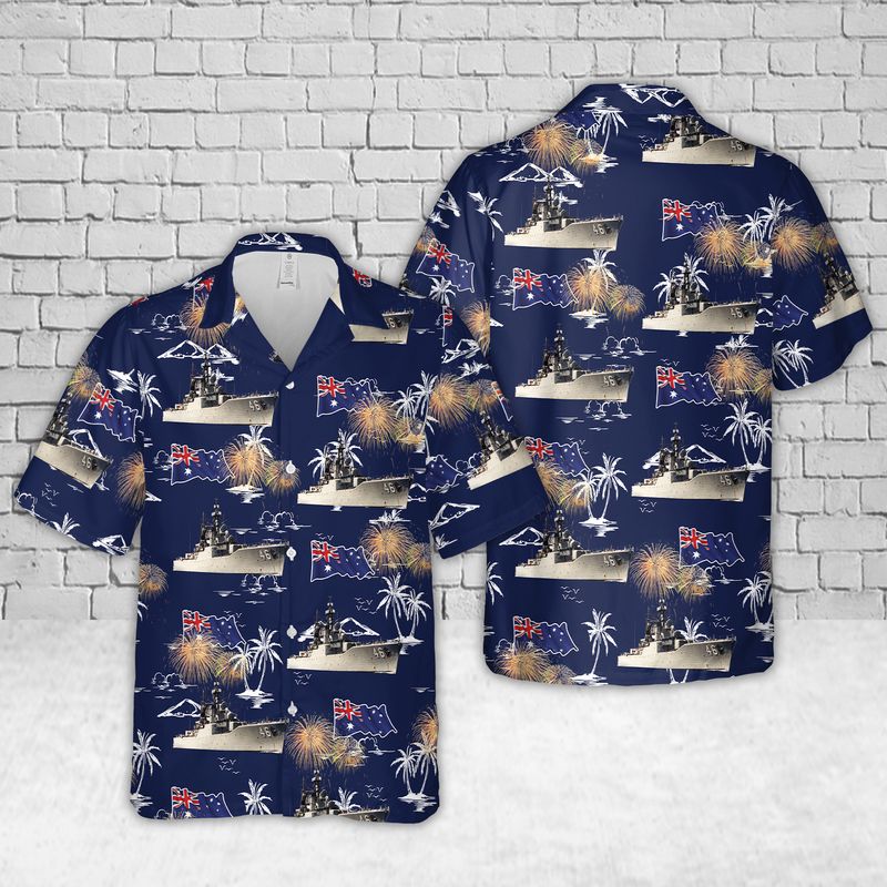 Royal Australian Navy HMAS Newcastle FFG 06 Hawaiian Shirt