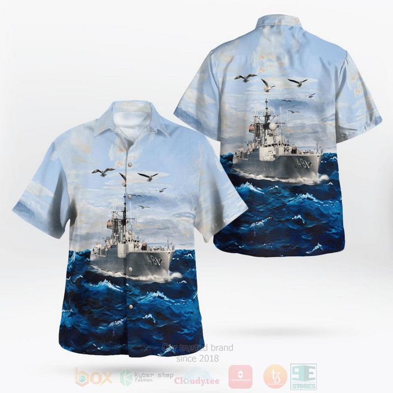 Royal Australian Navy HMAS Hobart D 39 Australia Day Hawaiian Shirt