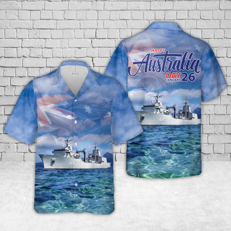 Royal Australian Navy HMAS Stalwart D 215 Australia Day Hawaiian Shirt