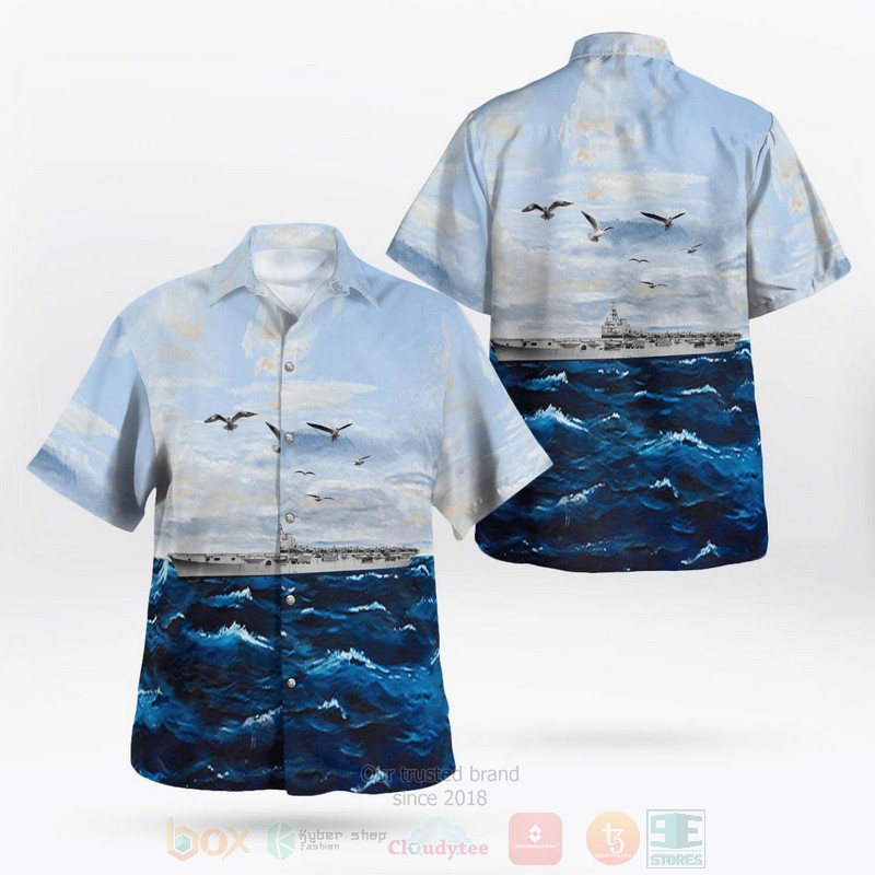 Royal Australian Navy HMAS Vampire D11 blue sky Hawaiian Shirt