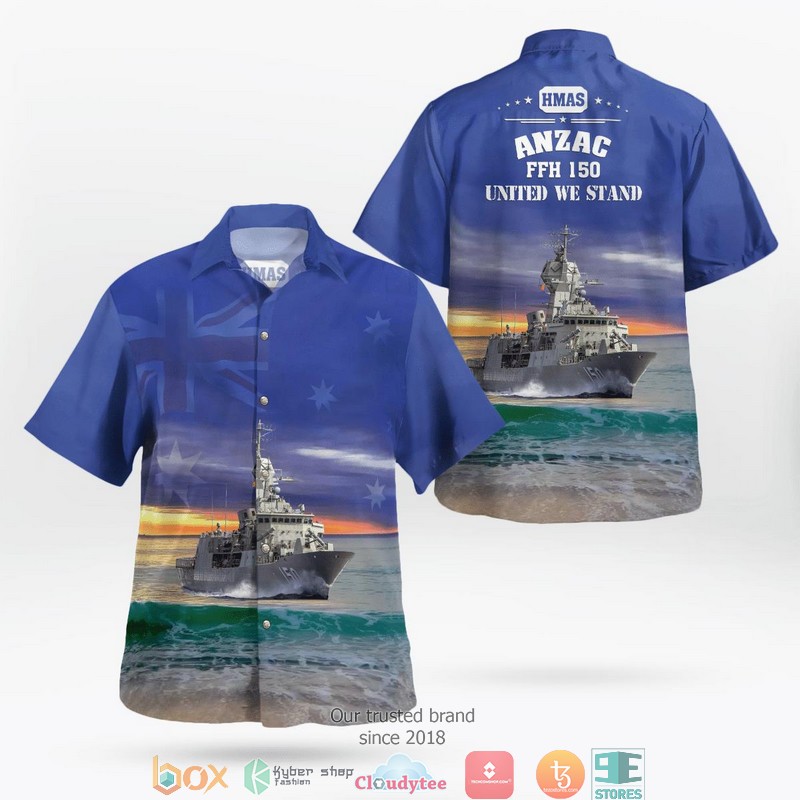 Royal Australian Navy RAN HMAS Hobart D 39 Perth-class Guided Missile Destroyer Hawaiian Shirt