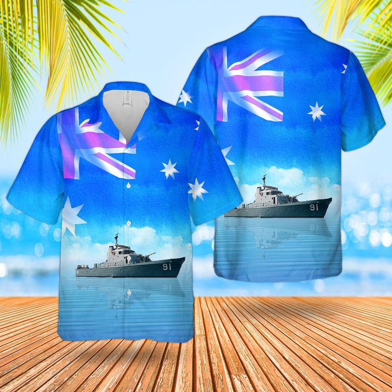 Royal Australian Navy RAN HMAS Arunta FFH 151 Anzac-class frigate Hawaiian Shirt