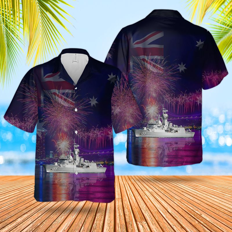 Royal Australian Navy RAN HMAS Aware P 91 Attack class patrol boat Hawaiian Shirt