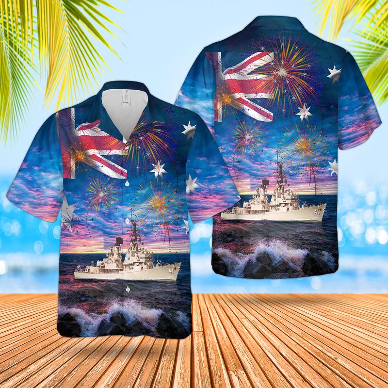 Royal Australian Navy RAN HMAS Benalla A 04 Paluma-class Survey Motor Launch Hawaiian Shirt