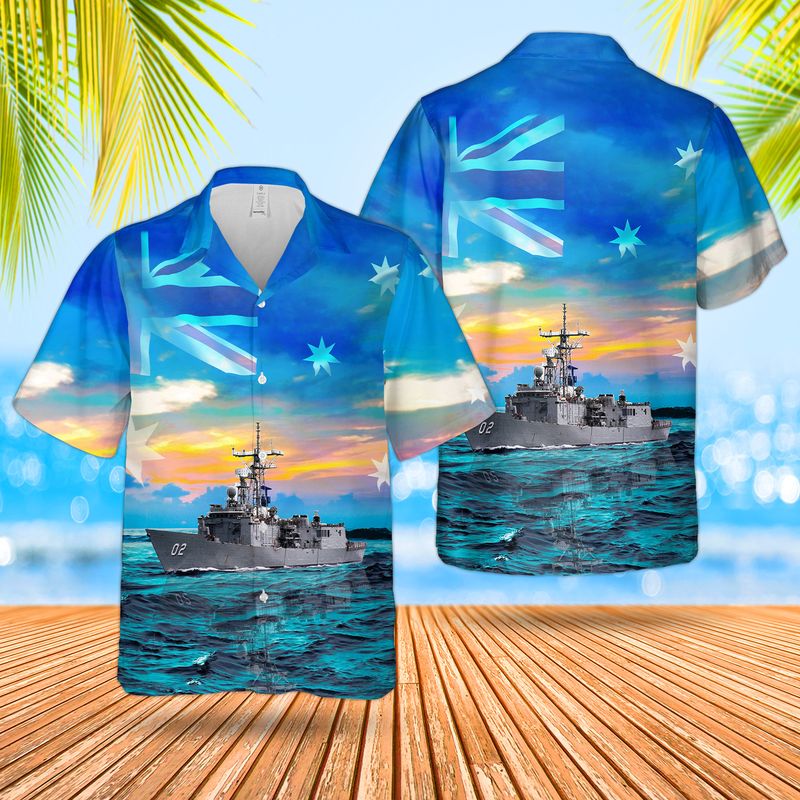 Royal Australian Navy RAN HMAS Choules L100 Bay-class Landing Ship Dock Hawaiian Shirt