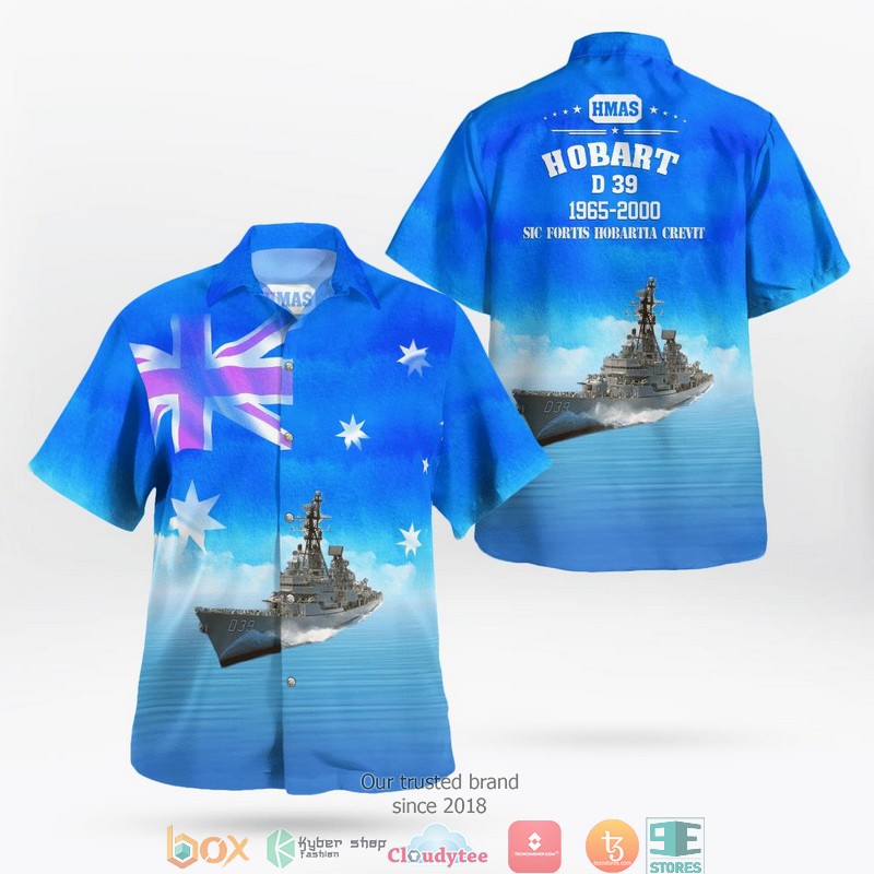 Royal Australian Navy RAN HMAS Brisbane D 41 Perth-class Guided Missile Destroyer Hawaiian Shirt