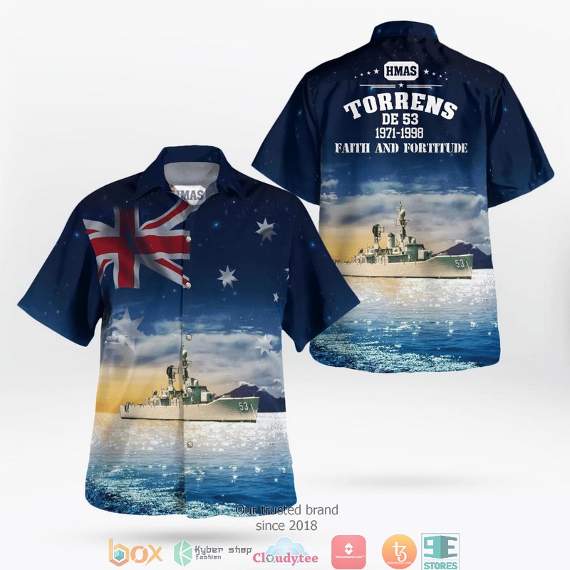 Royal Australian Navy RAN HMAS Parramatta DE 46 River-class Destroyer Escort Hawaiian Shirt