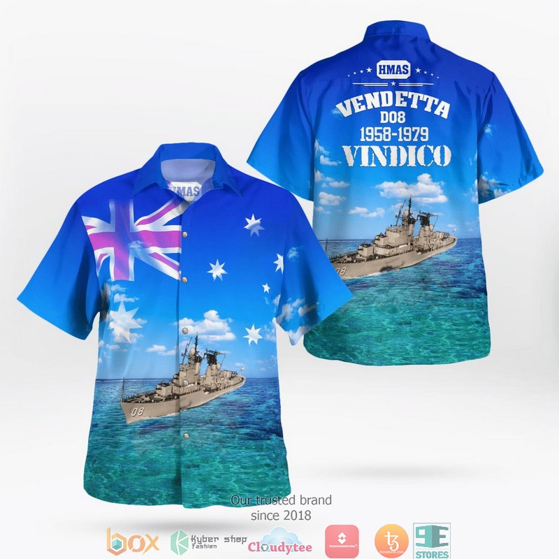 Royal Australian Navy RAN HMAS Sydney R17 Majestic-class Light Aircraft Carrier Hawaiian Shirt