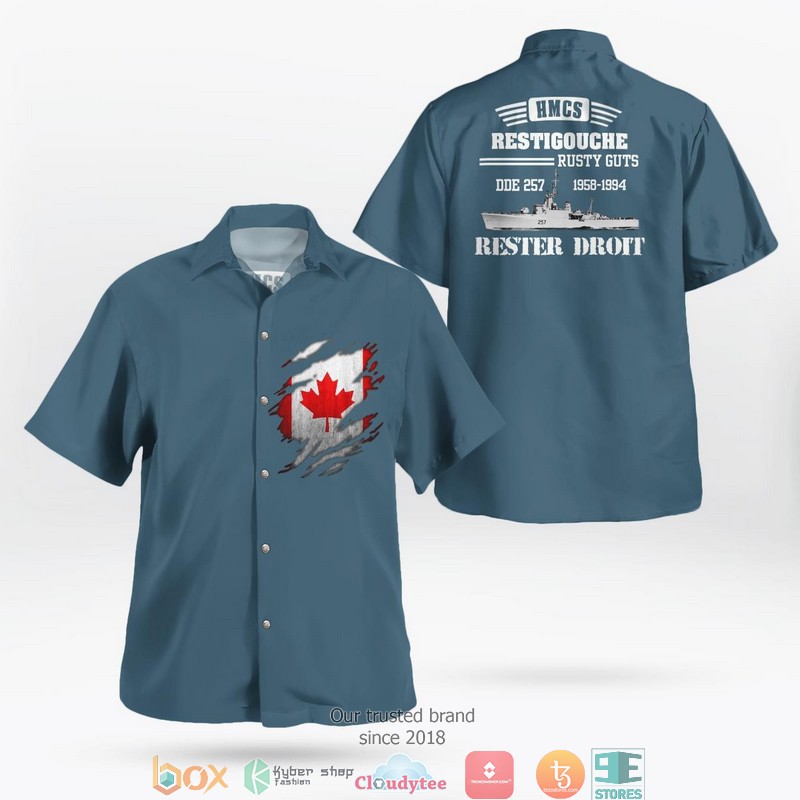 Royal Canadian Navy RCN HMCS Qu’Appelle DDE 264 Mackenzie-class destroyer Hawaiian Shirt