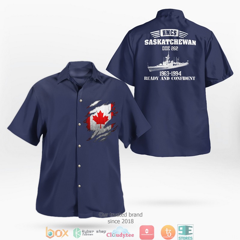 Royal Canadian Navy RCN HMCS Yukon DDE 263 Mackenzie-class destroyer Hawaiian Shirt