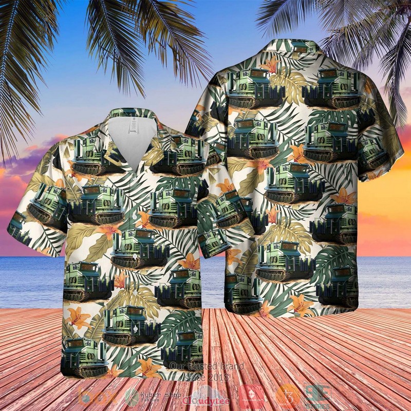 Royal Marines Land Rover Wolf Utility Vehicle Hawaiian Shirt