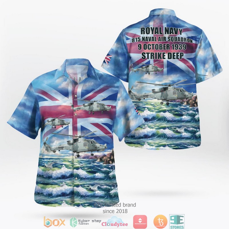 Royal Navy 845 Naval Air Squadron AgustaWestland Commando Merlin HC4 Hawaiian Shirt