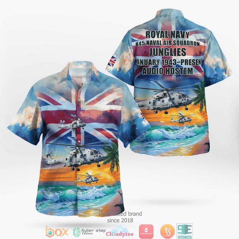 Royal Navy AgustaWestland AW159 Wildcat HMA2 AH1 Rotary Wing Hawaiian Shirt, Short