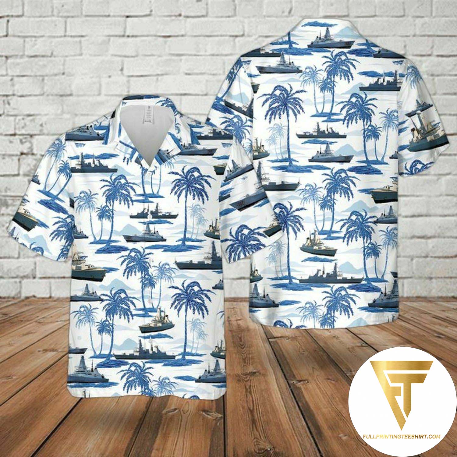 Royal Navy Dolphins Badge Hawaiian Shirt And Beach Shorts