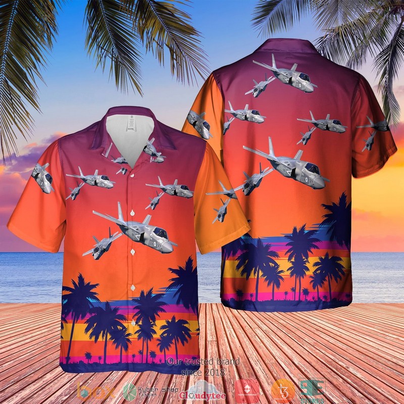 Royal Navy HAWK Fixed Wing Aircraft Short Sleeve Hawaiian Shirt